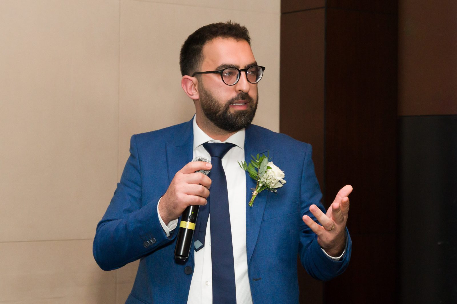 Discurso durante la recepción de la boda de Valérie y Omar.